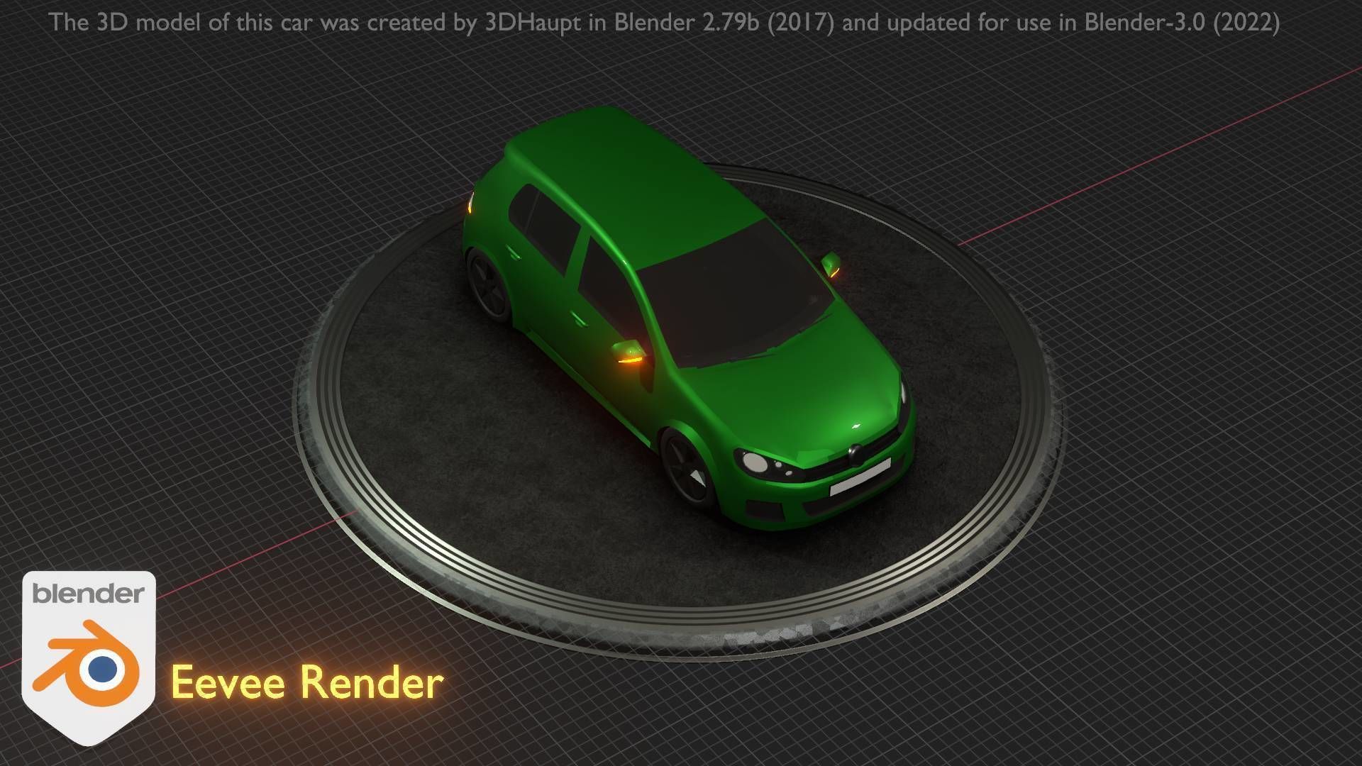 City Car 41 Compact Class Type-C Green Low-poly 3D model_15