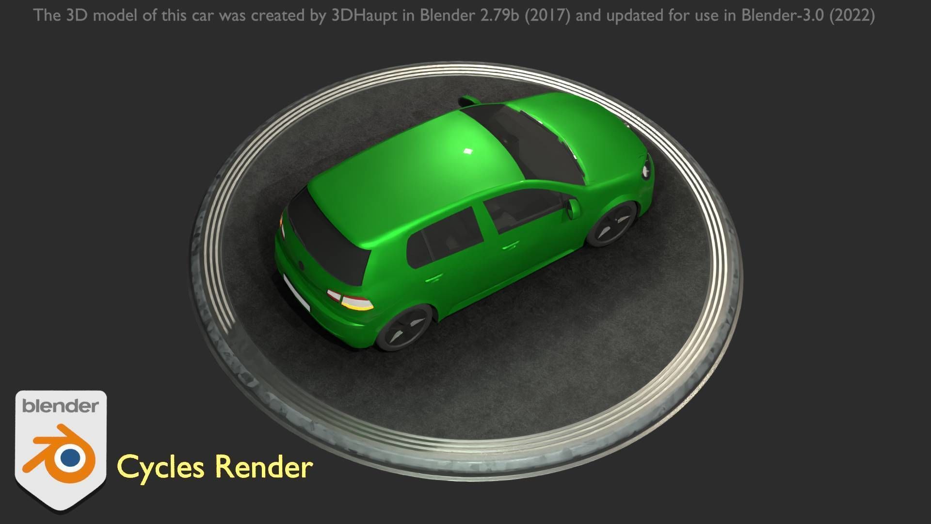 City Car 41 Compact Class Type-C Green Low-poly 3D model_54