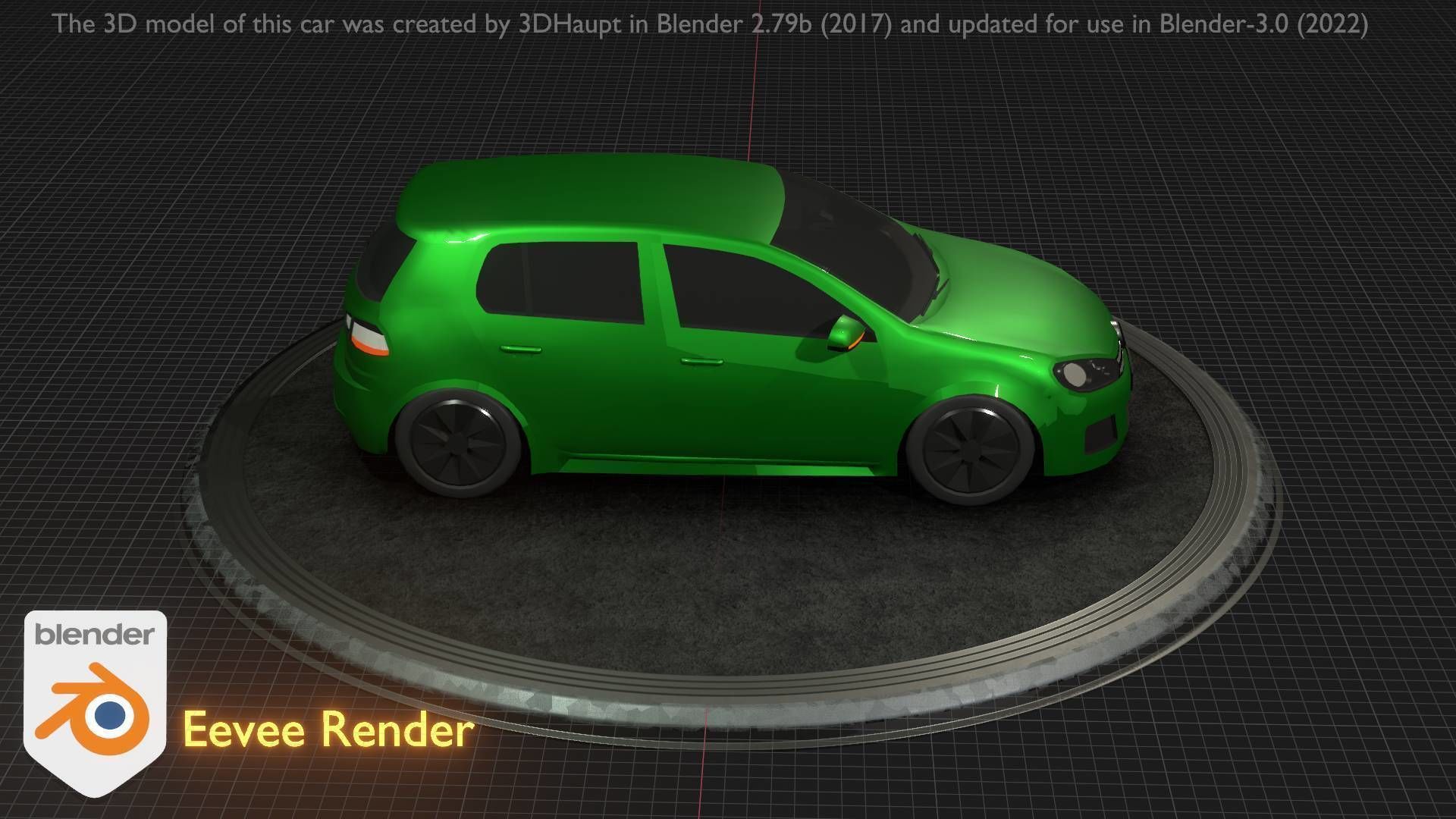 City Car 41 Compact Class Type-C Green Low-poly 3D model_29