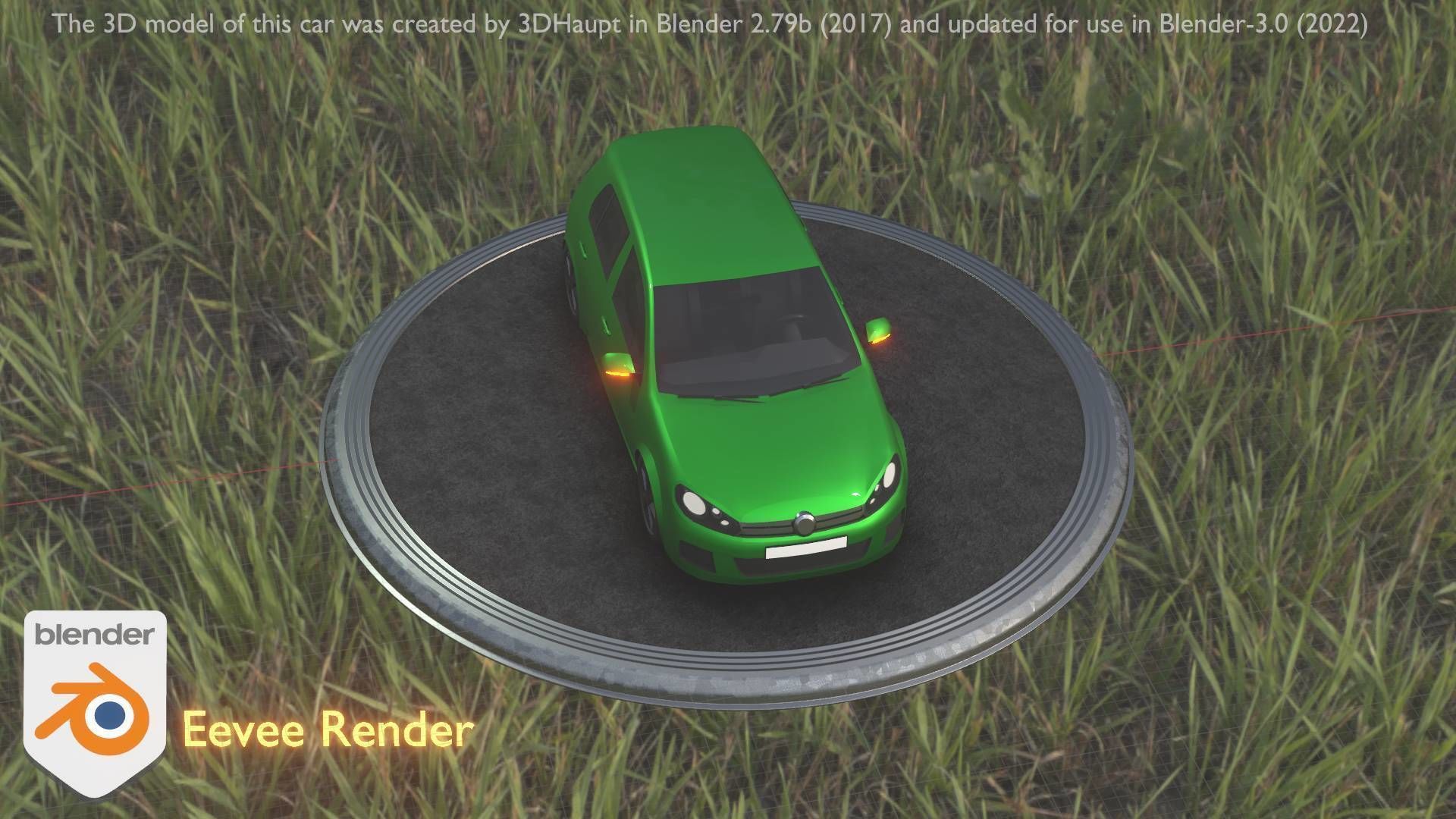 City Car 41 Compact Class Type-C Green Low-poly 3D model_60