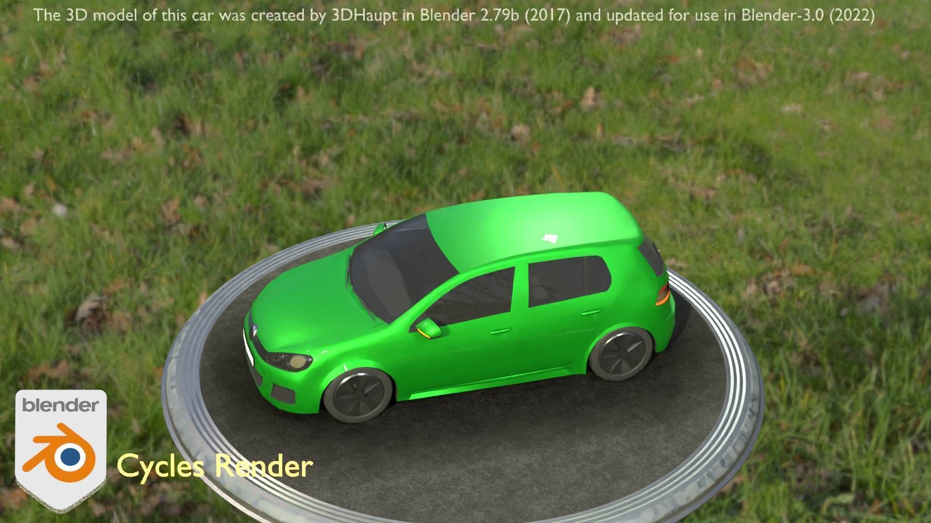 City Car 41 Compact Class Type-C Green Low-poly 3D model_20