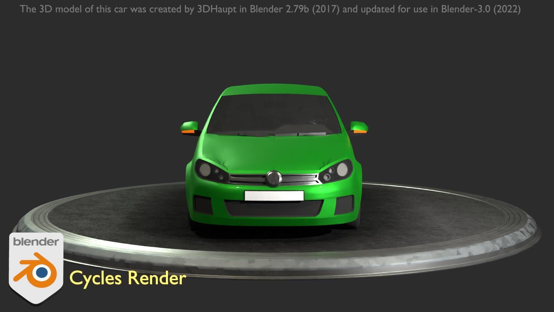 City Car 41 Compact Class Type-C Green Low-poly 3D model_77