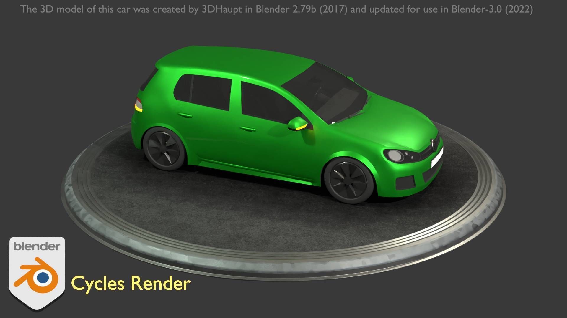 City Car 41 Compact Class Type-C Green Low-poly 3D model_30