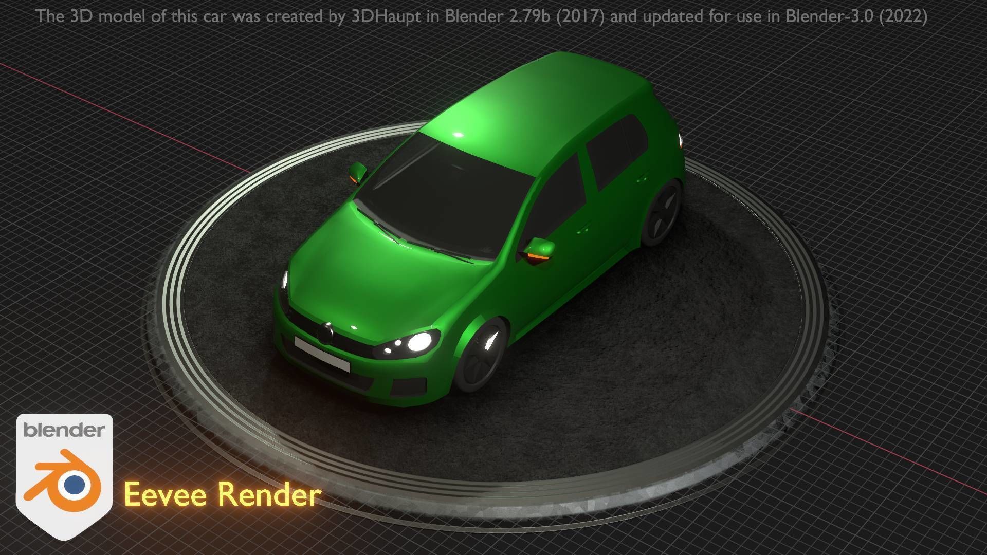 City Car 41 Compact Class Type-C Green Low-poly 3D model_49