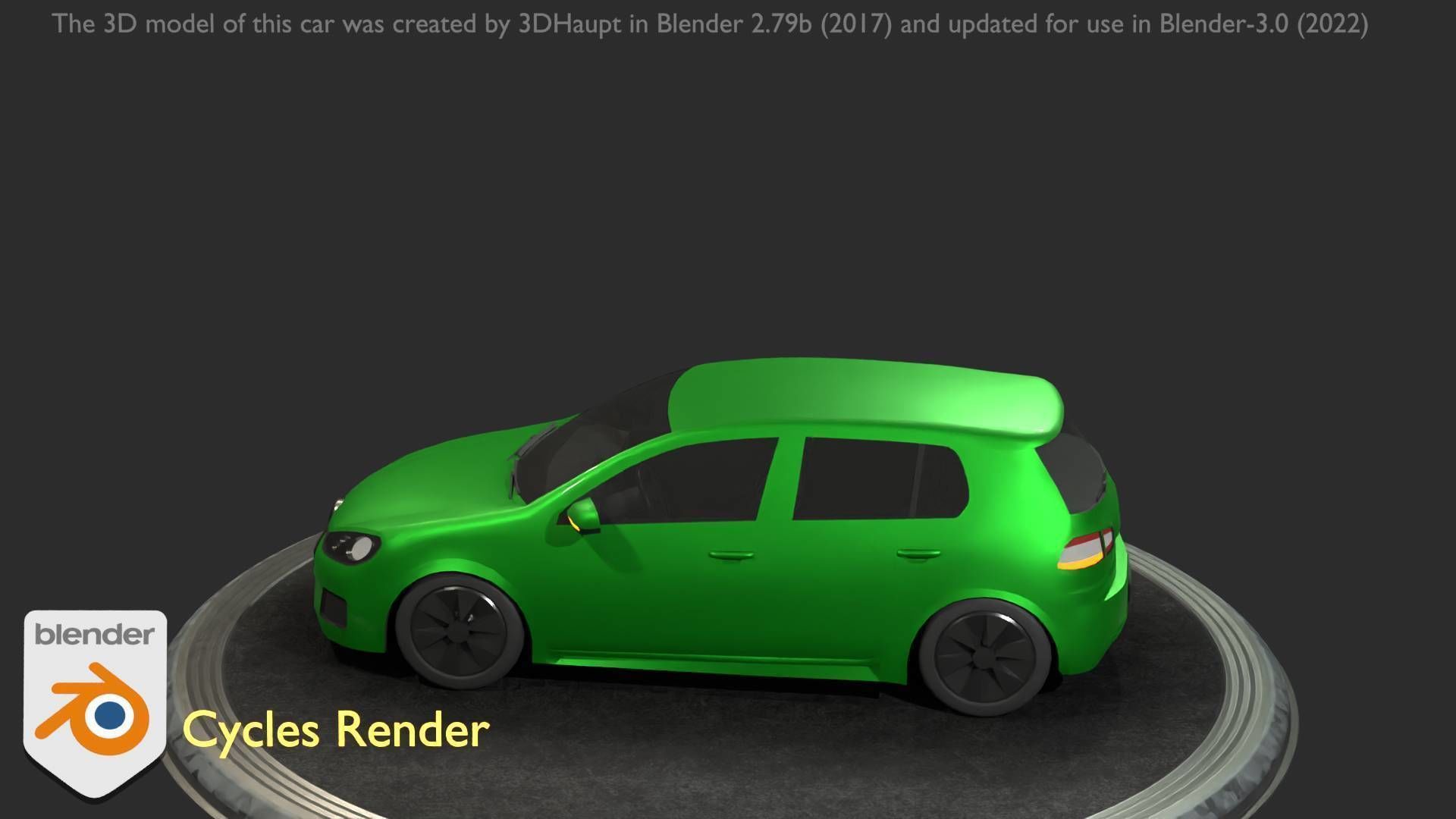 City Car 41 Compact Class Type-C Green Low-poly 3D model_65