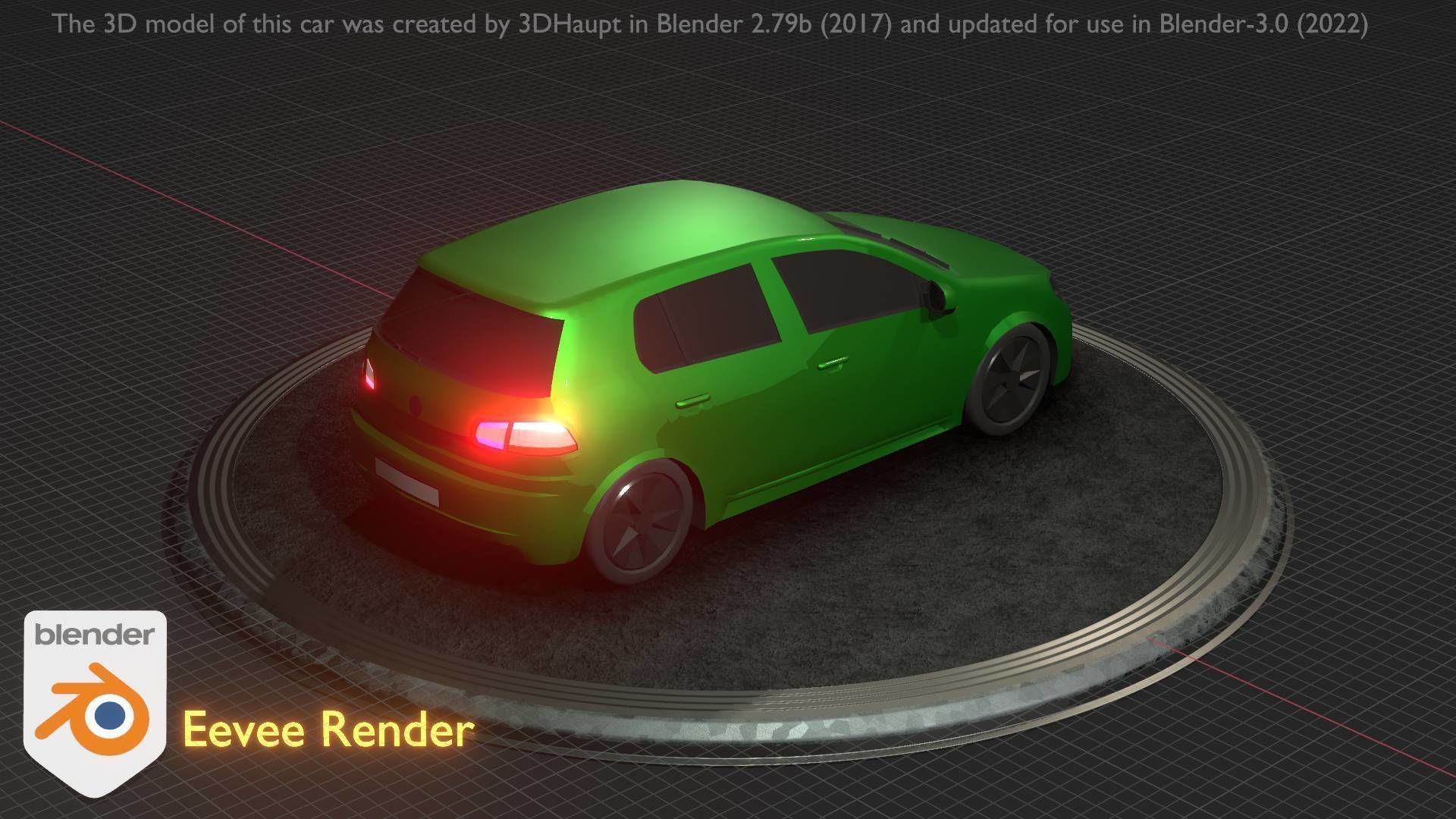 City Car 41 Compact Class Type-C Green Low-poly 3D model_27