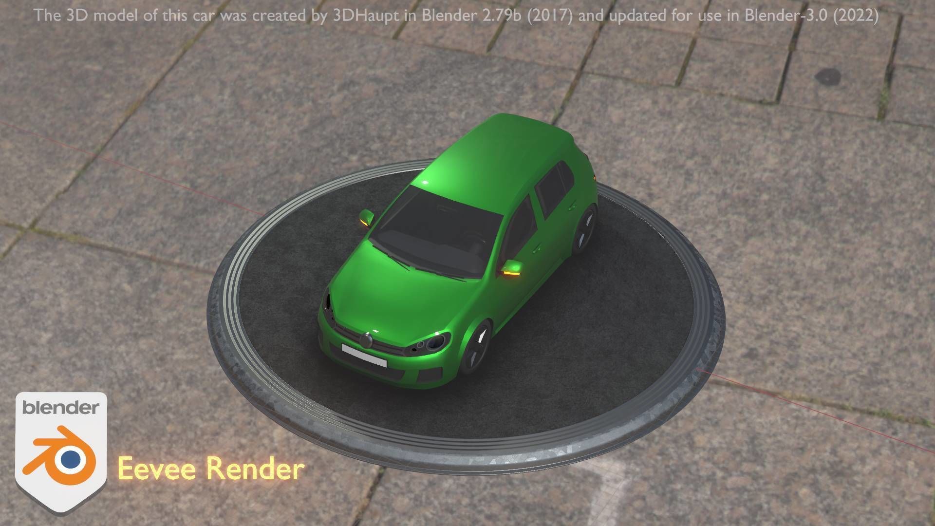 City Car 41 Compact Class Type-C Green Low-poly 3D model_62