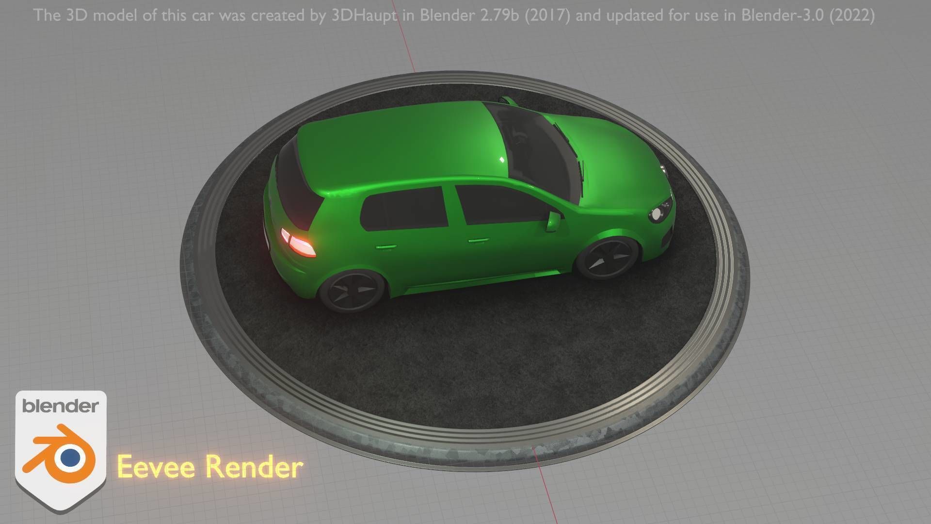 City Car 41 Compact Class Type-C Green Low-poly 3D model_58