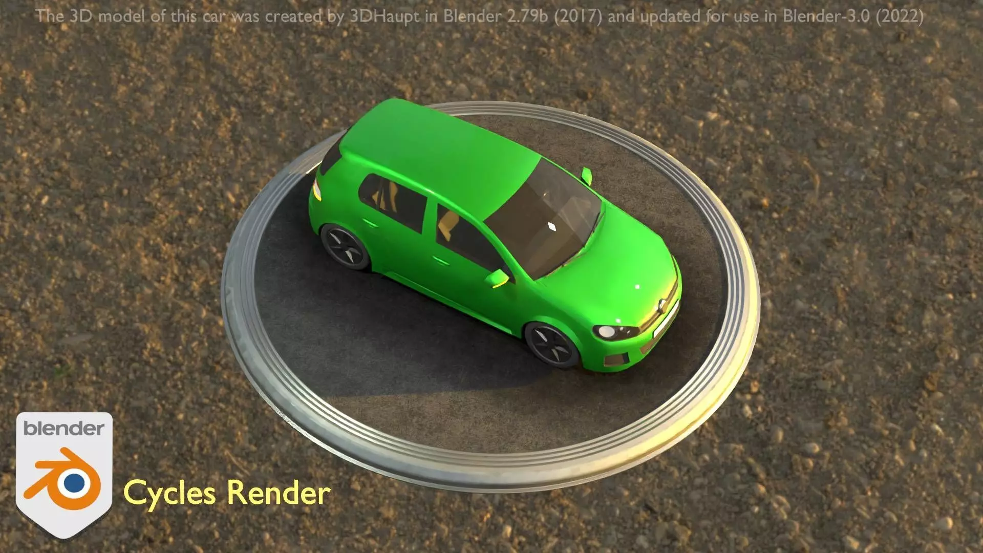 City Car 41 Compact Class Type-C Green Low-poly 3D model_0