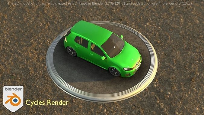 City Car 41 Compact Class Type-C Green Low-poly 3D model
