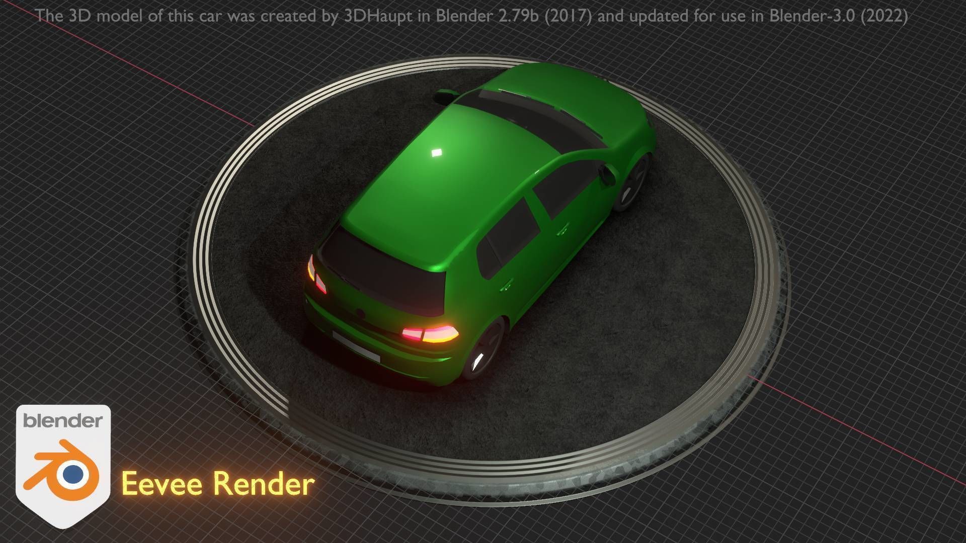 City Car 41 Compact Class Type-C Green Low-poly 3D model_52