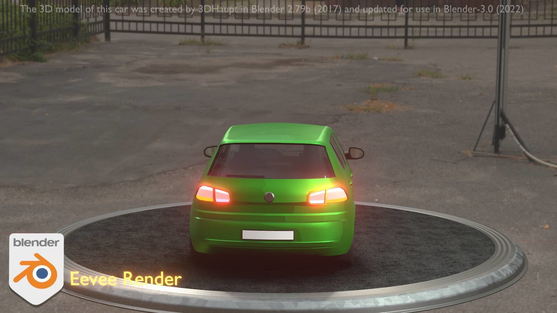 City Car 41 Compact Class Type-C Green Low-poly 3D model_25