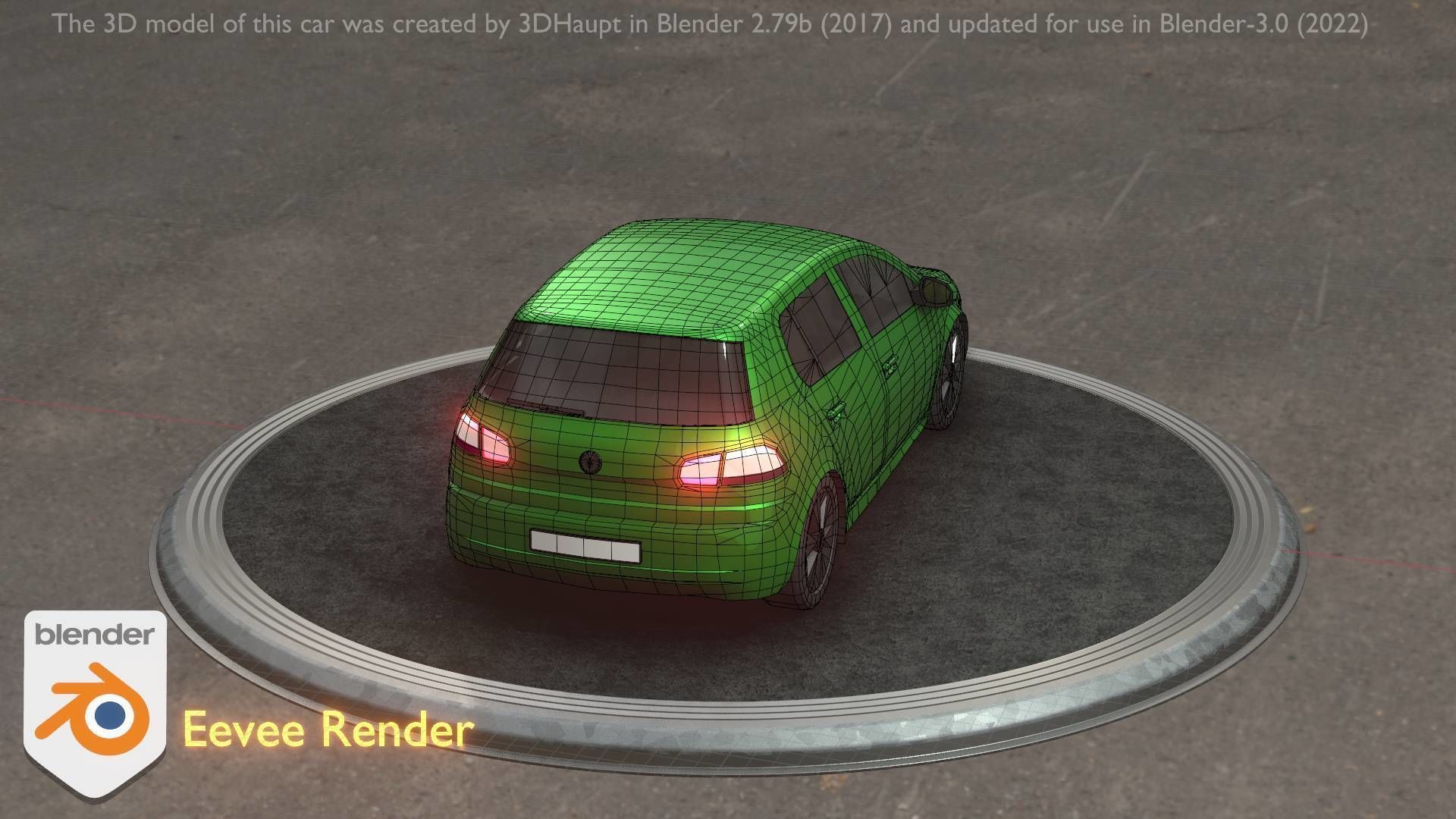 City Car 41 Compact Class Type-C Green Low-poly 3D model_82