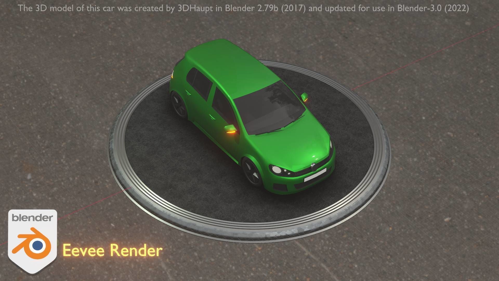 City Car 41 Compact Class Type-C Green Low-poly 3D model_101