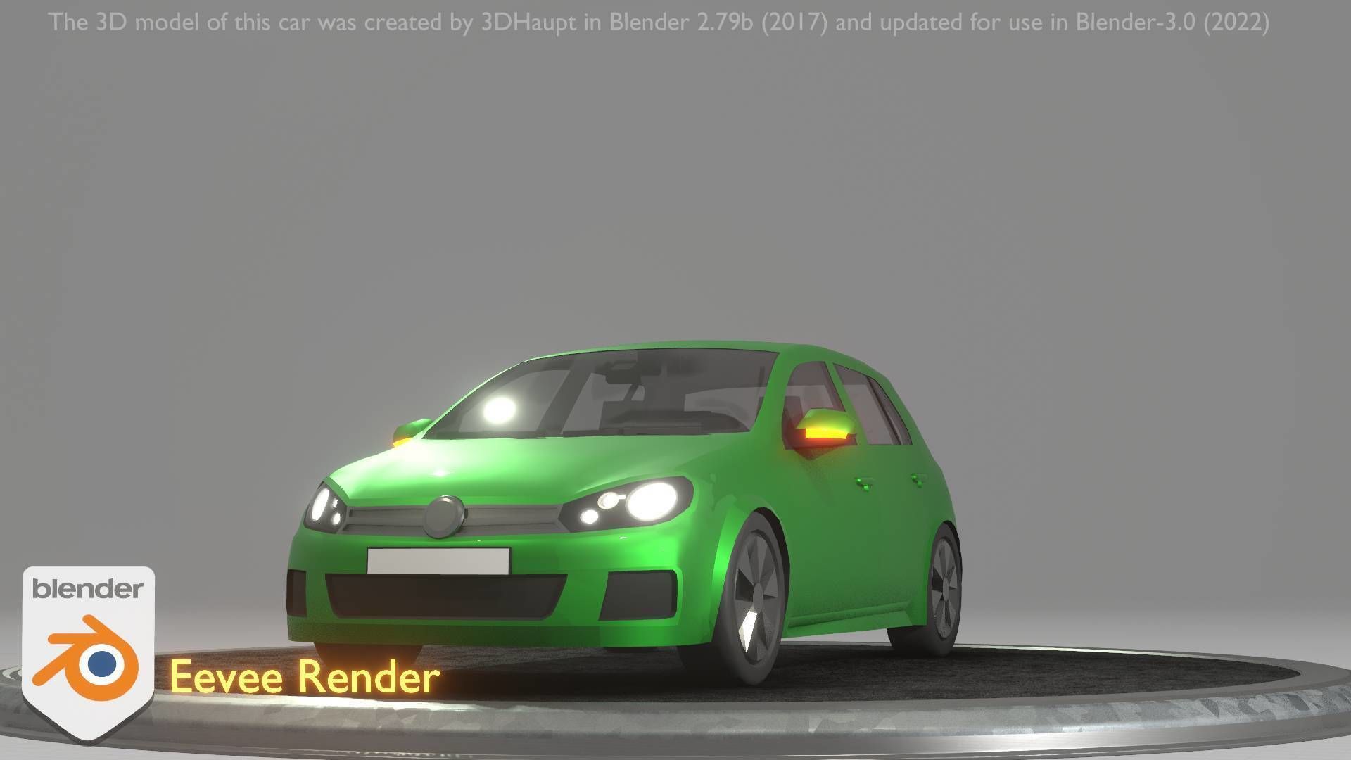 City Car 41 Compact Class Type-C Green Low-poly 3D model_13
