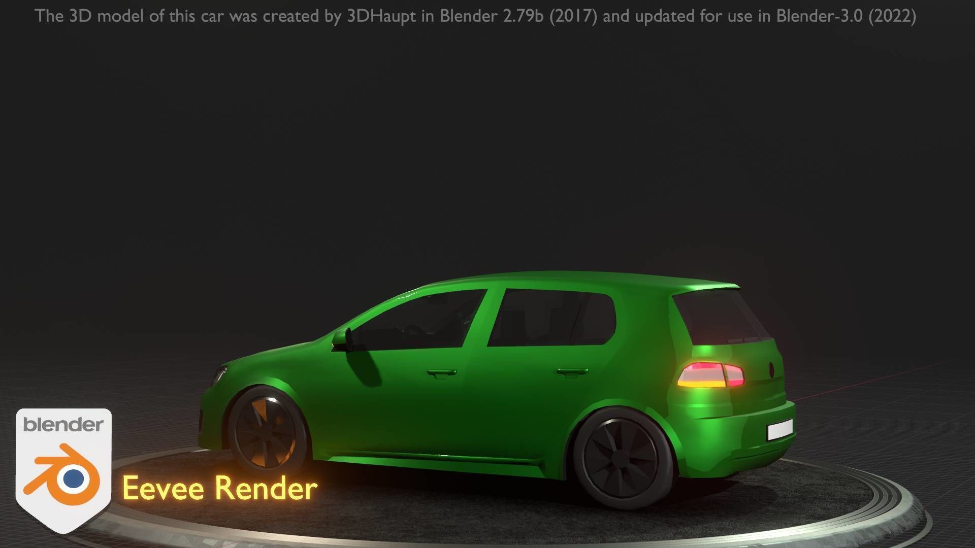 City Car 41 Compact Class Type-C Green Low-poly 3D model_66