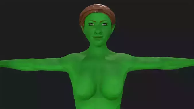 Green Girl Game Ready Low-poly 3D model