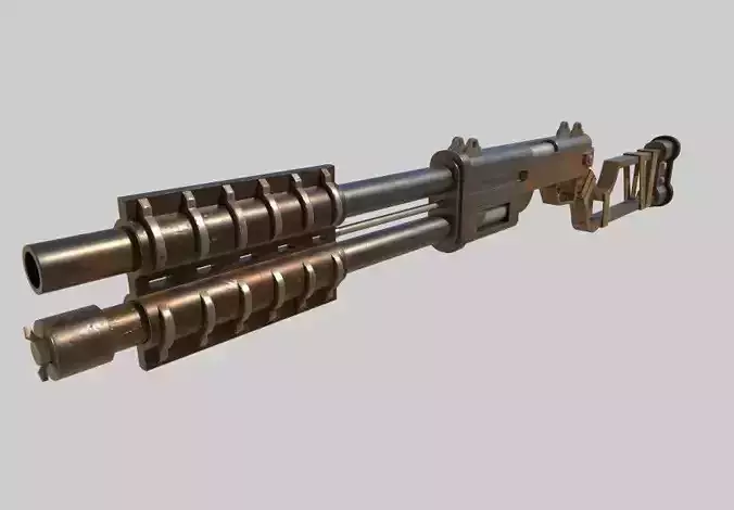 Post-apocalyptic Shotgun Free low-poly 3D model