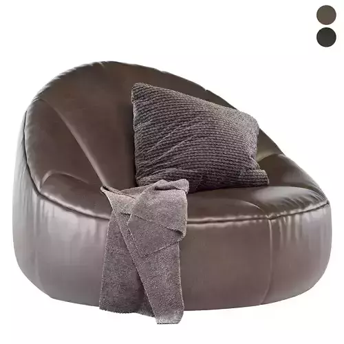 Bean bag pumpkin armchair leather 3d model
