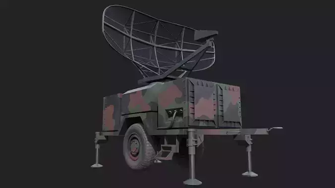 Military Air Radar Low-poly 3D model