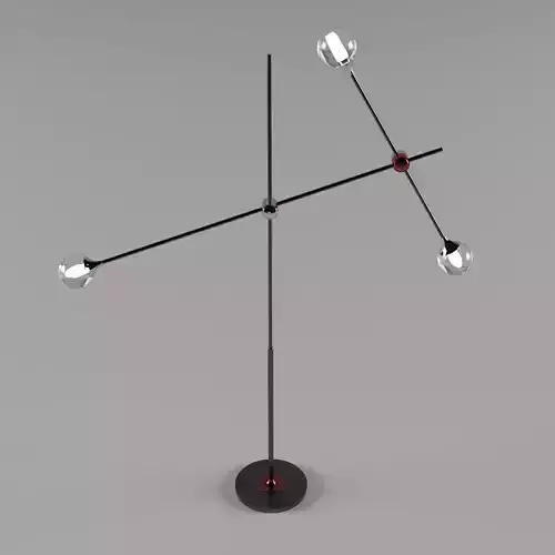 Torsher 3d model floor lamp with three metal poles