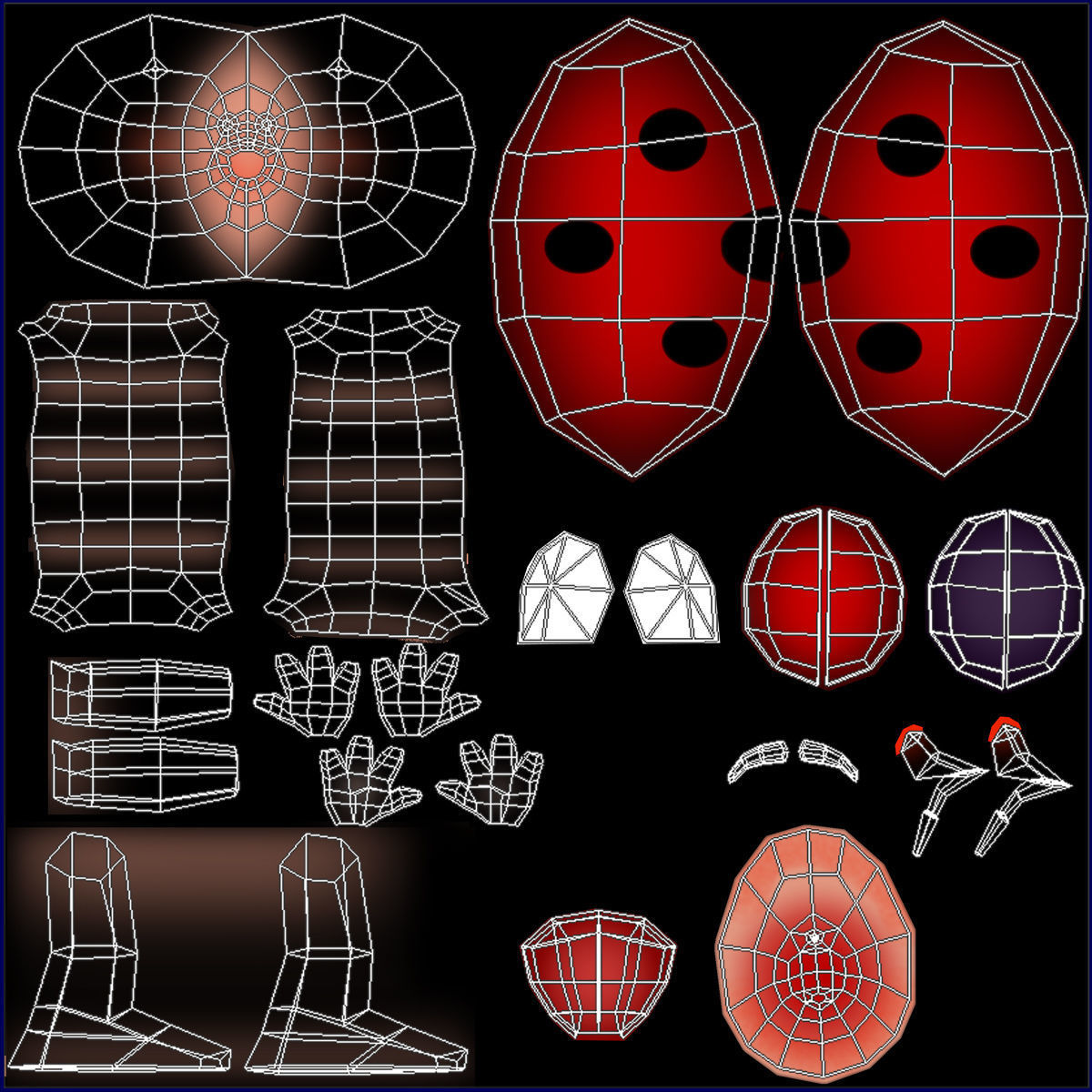 Cartoon Ladybug RIGGED Low-poly 3D model_11