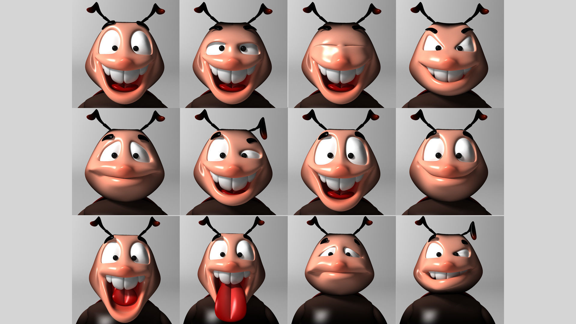 Cartoon Ladybug RIGGED Low-poly 3D model_9