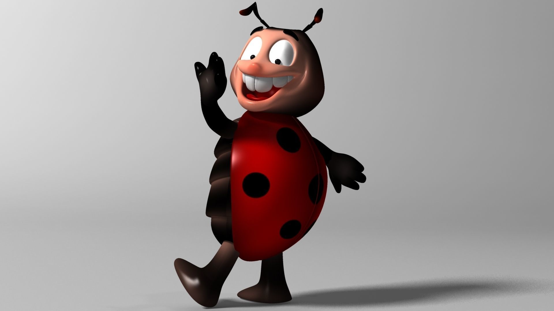 Cartoon Ladybug RIGGED Low-poly 3D model_1