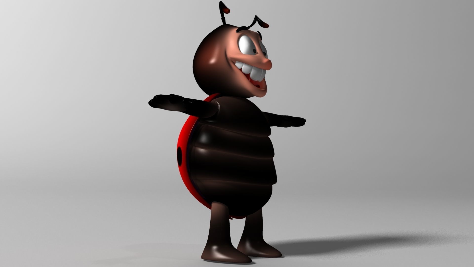 Cartoon Ladybug RIGGED Low-poly 3D model_3