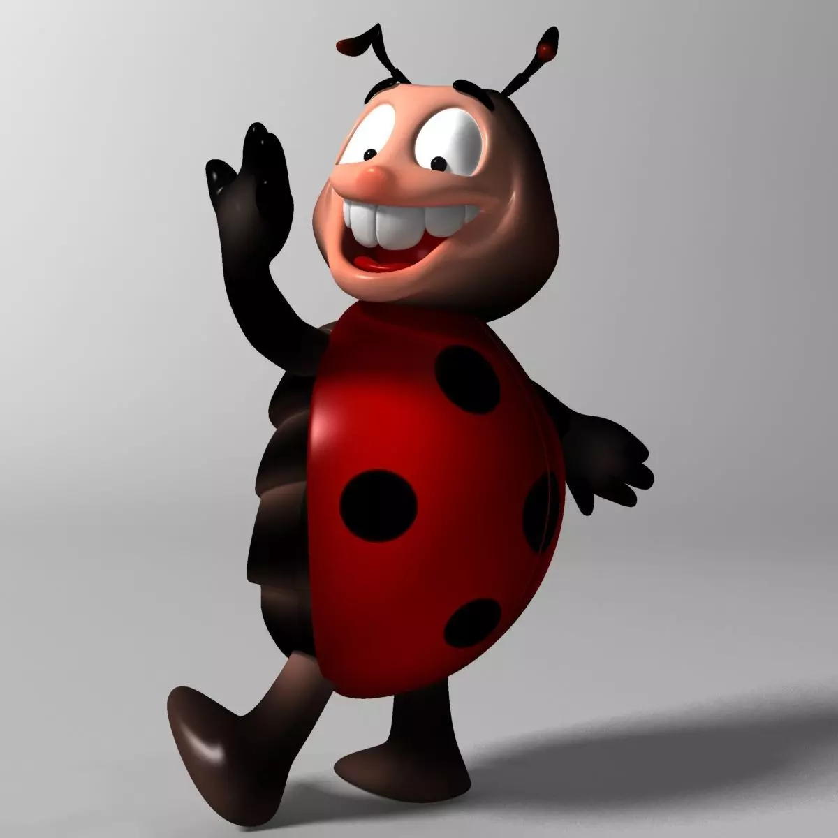 Cartoon Ladybug RIGGED Low-poly 3D model_0