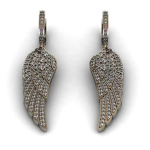 Diamond  earrings 3D print model 3D print model