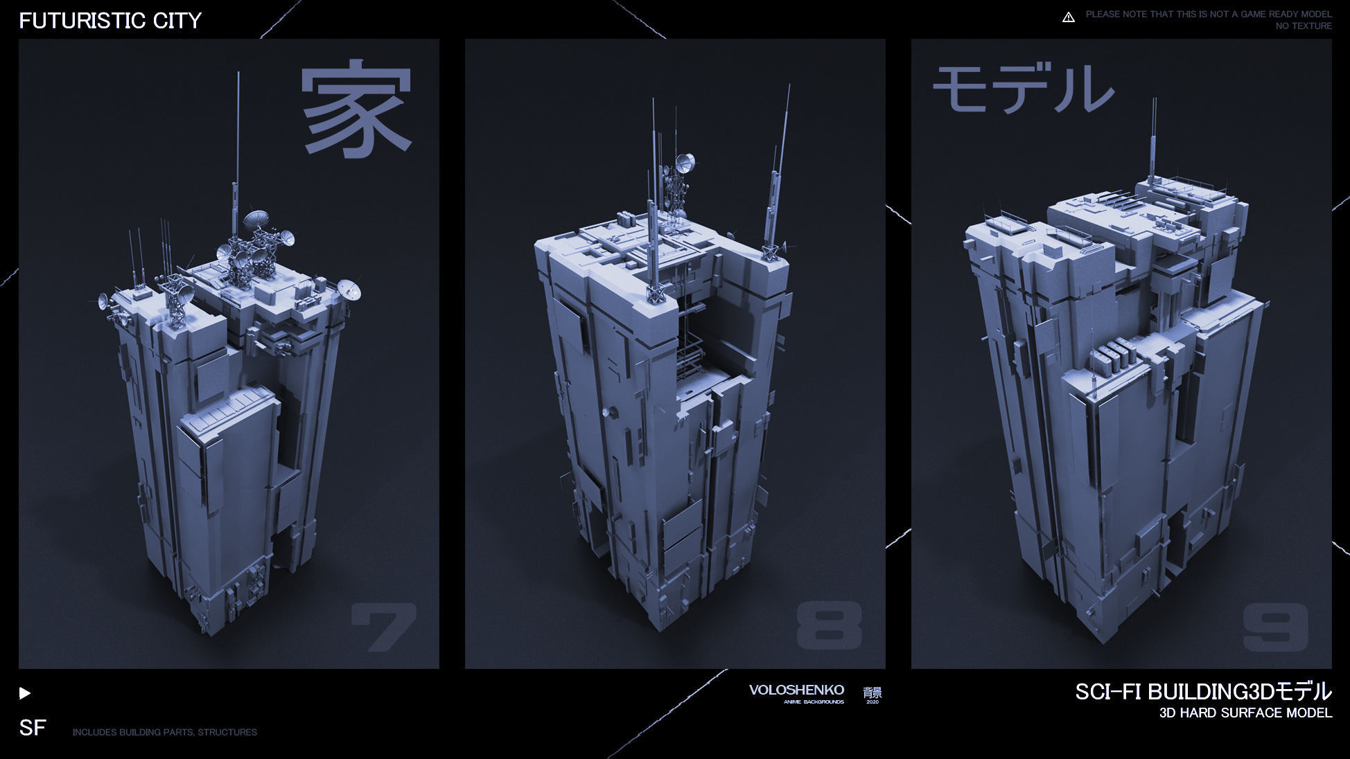 FUTURISTIC CITY Sci-Fi Buildings 3D 3D model_3