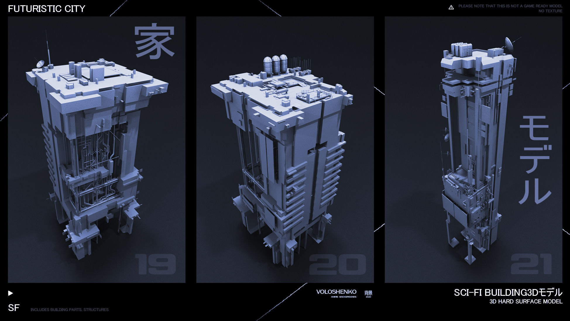 FUTURISTIC CITY Sci-Fi Buildings 3D 3D model_7