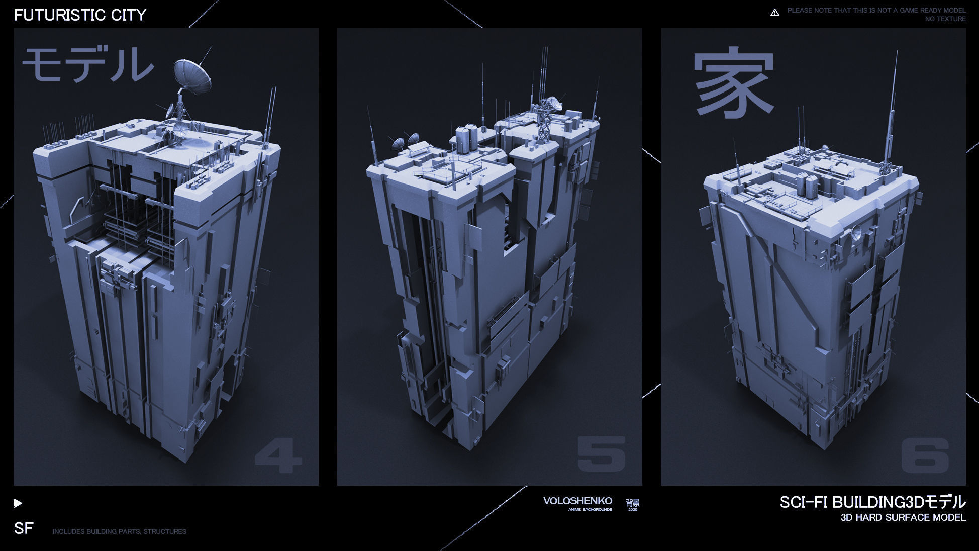 FUTURISTIC CITY Sci-Fi Buildings 3D 3D model_2