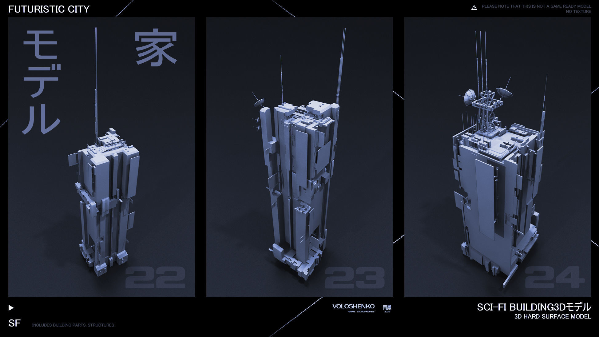 FUTURISTIC CITY Sci-Fi Buildings 3D 3D model_8