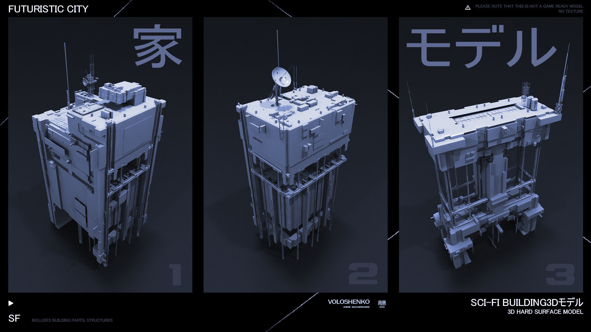 FUTURISTIC CITY Sci-Fi Buildings 3D 3D model_1