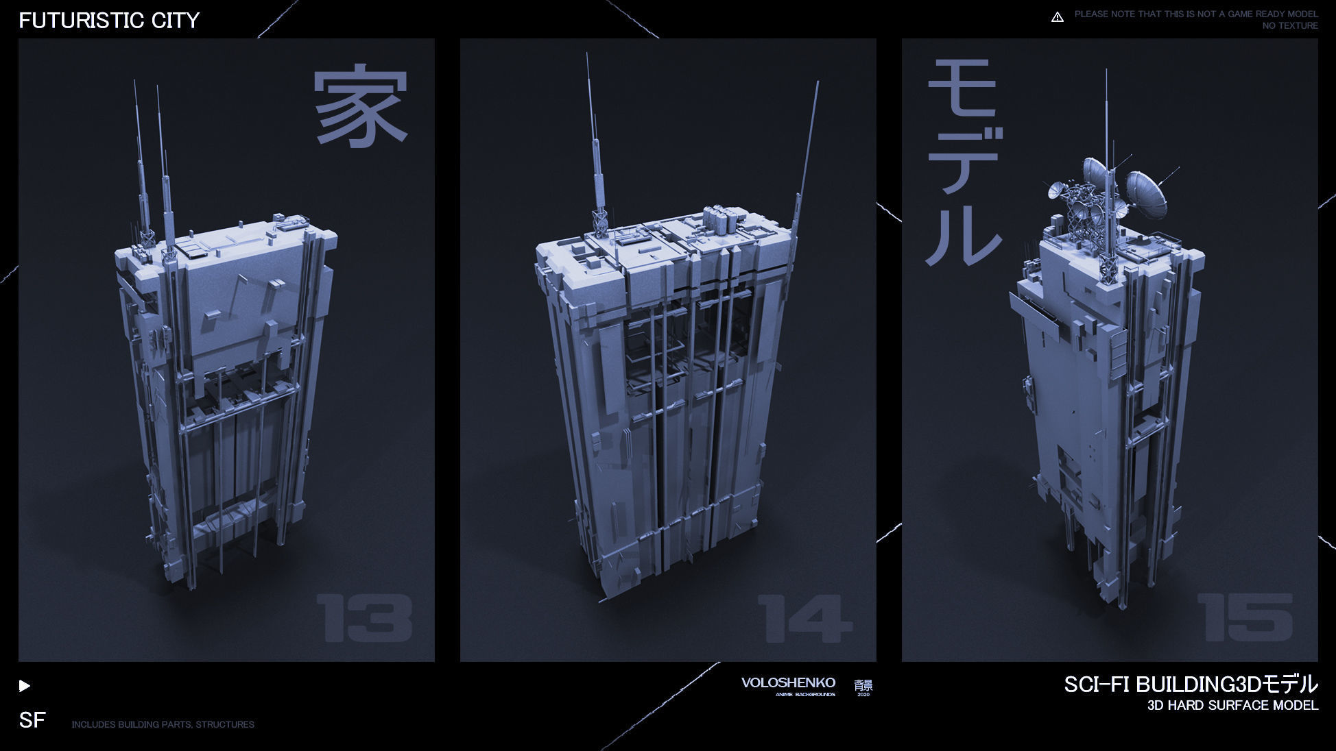 FUTURISTIC CITY Sci-Fi Buildings 3D 3D model_5
