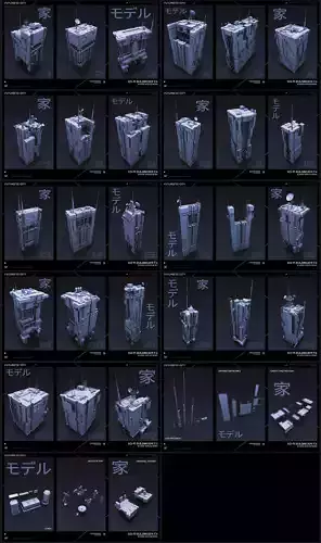 FUTURISTIC CITY Sci-Fi Buildings 3D 3D model FUTURISTIC CITY Sci-Fi Buildings 3D 3D model