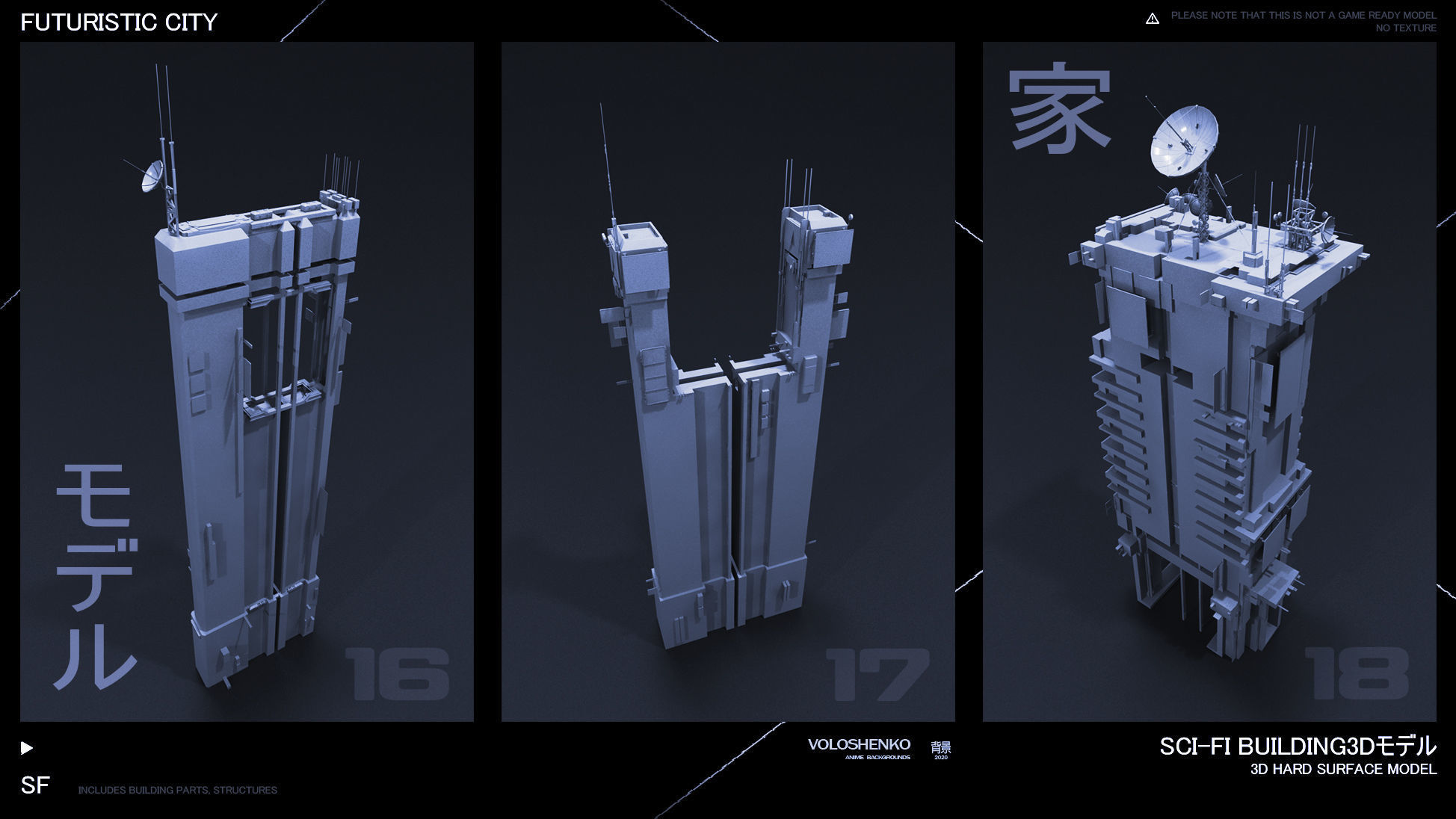 FUTURISTIC CITY Sci-Fi Buildings 3D 3D model_6
