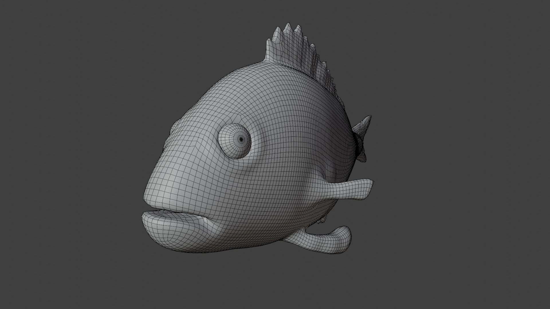 carp fish Low-poly 3D model_10
