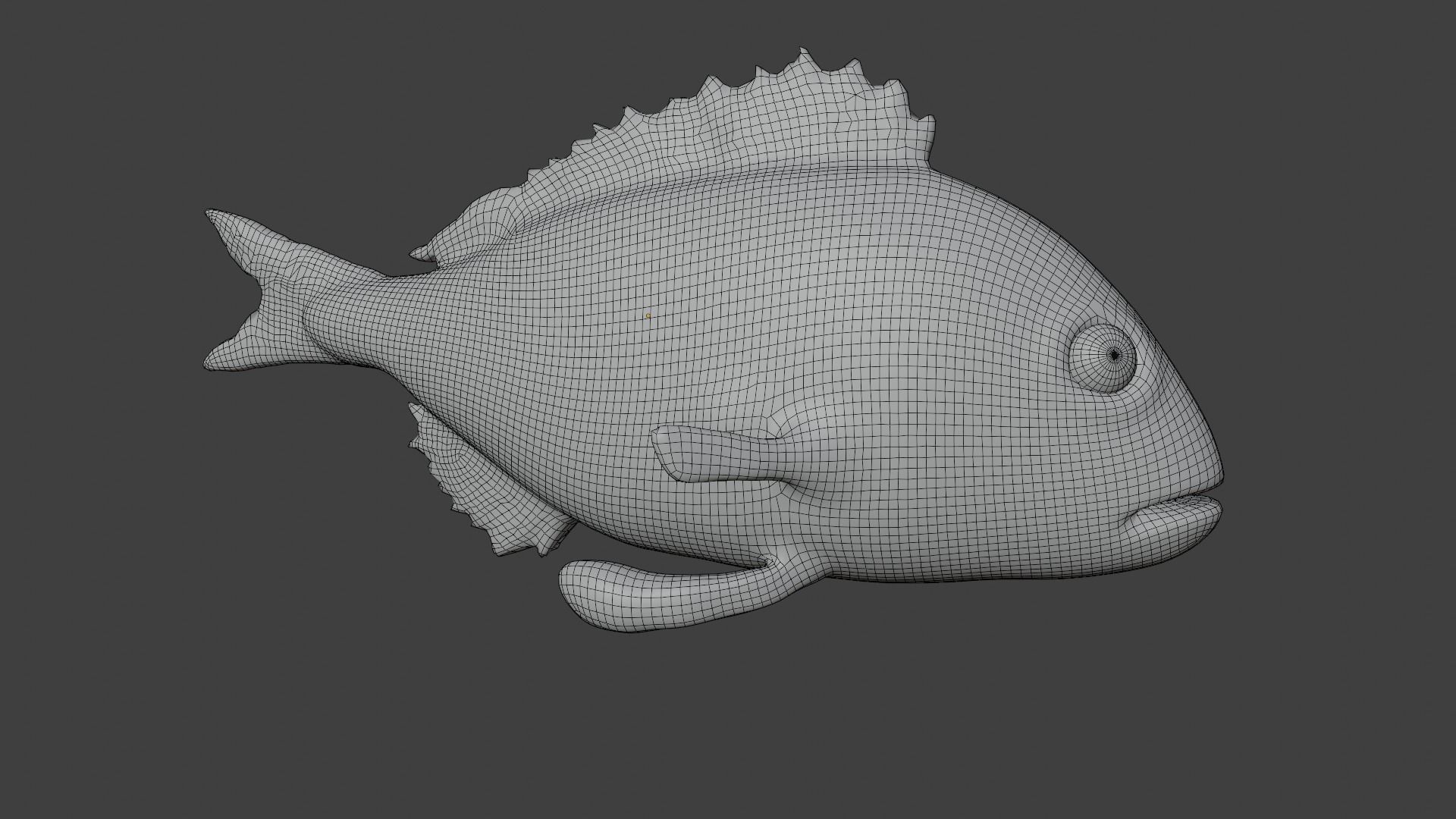 carp fish Low-poly 3D model_4