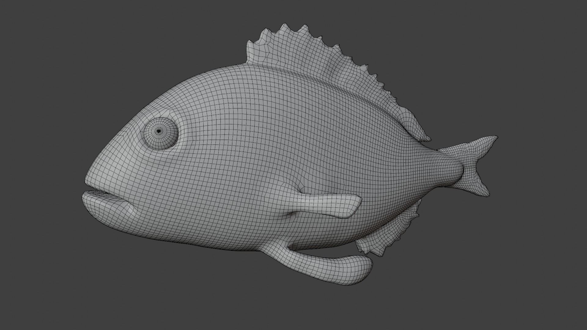carp fish Low-poly 3D model_6