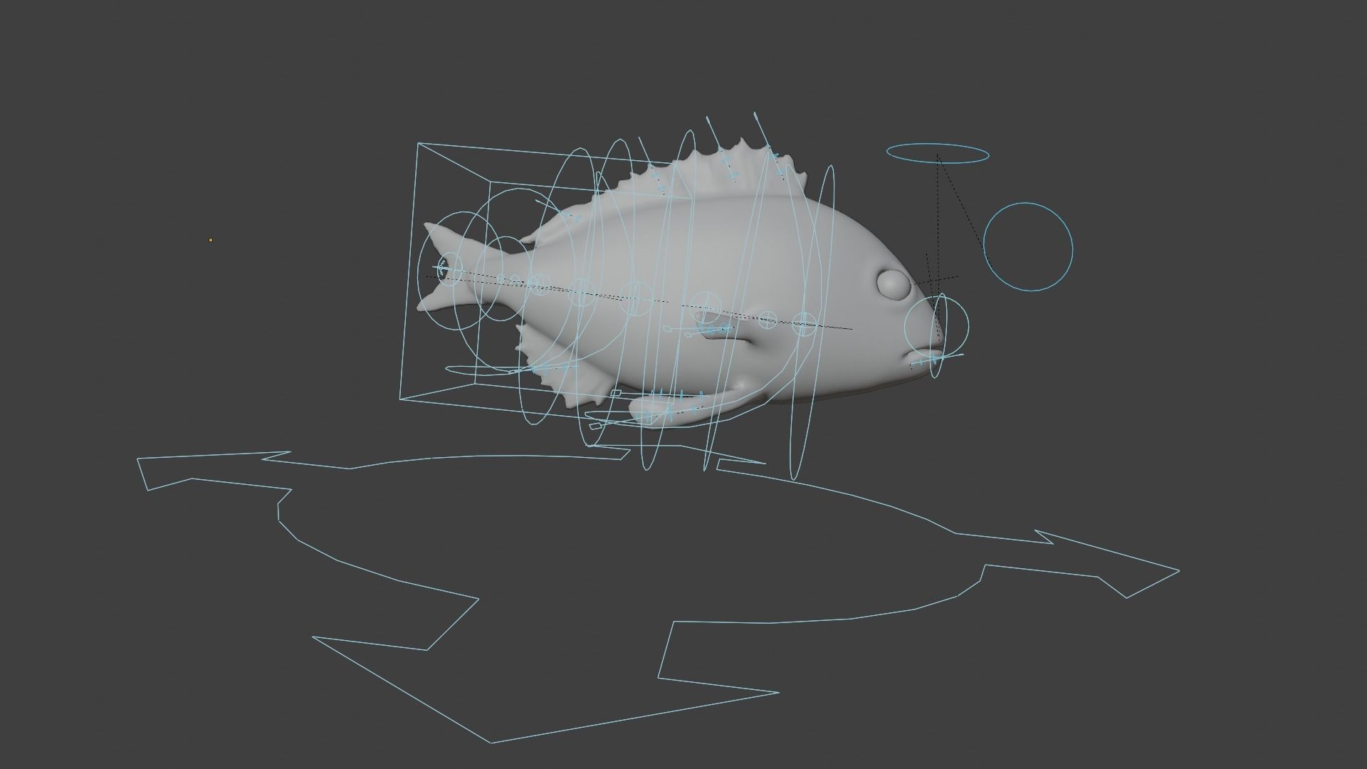 carp fish Low-poly 3D model_25
