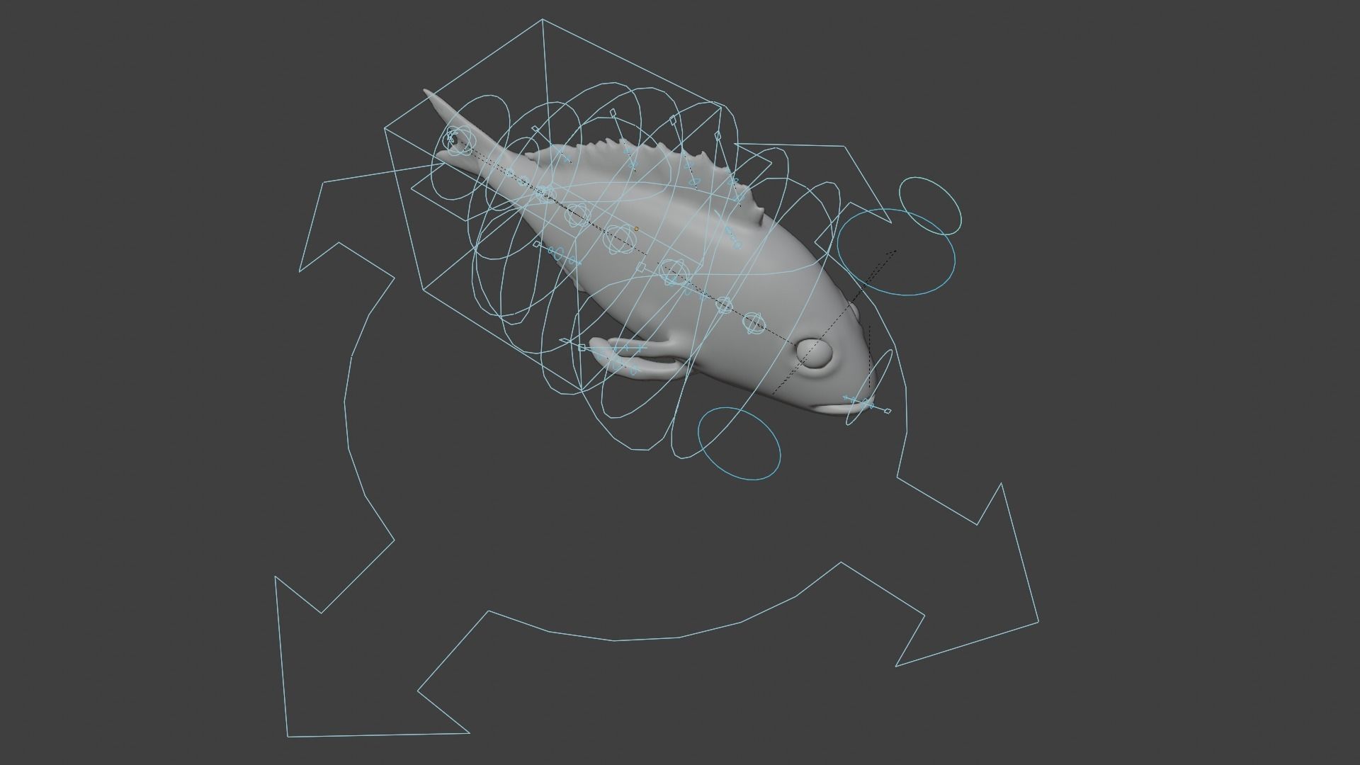 carp fish Low-poly 3D model_23