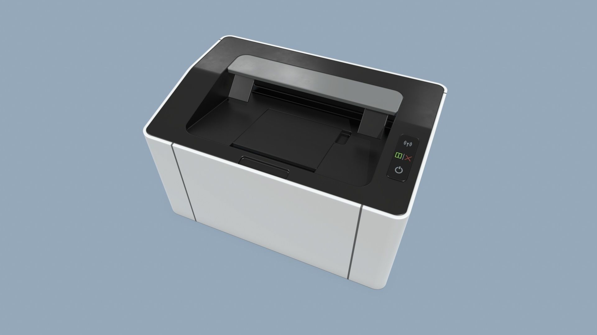 Printer Low-poly 3D model_8