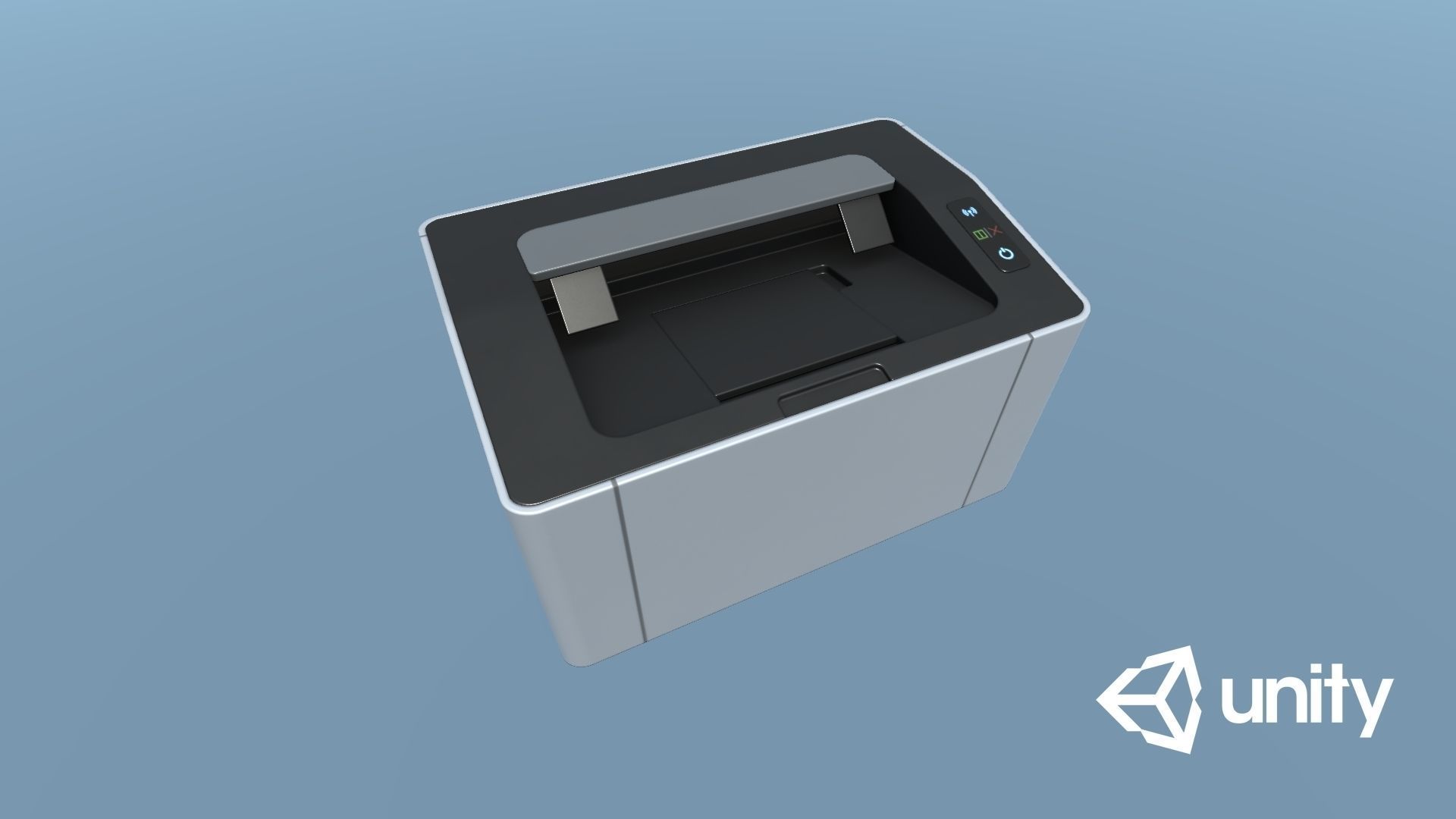 Printer Low-poly 3D model_11