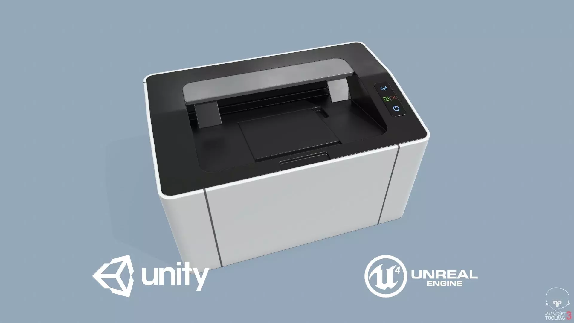 Printer Low-poly 3D model_0