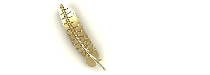 Turkey Feather Pendant Gold Silver Platinum Jewelry 3D print model