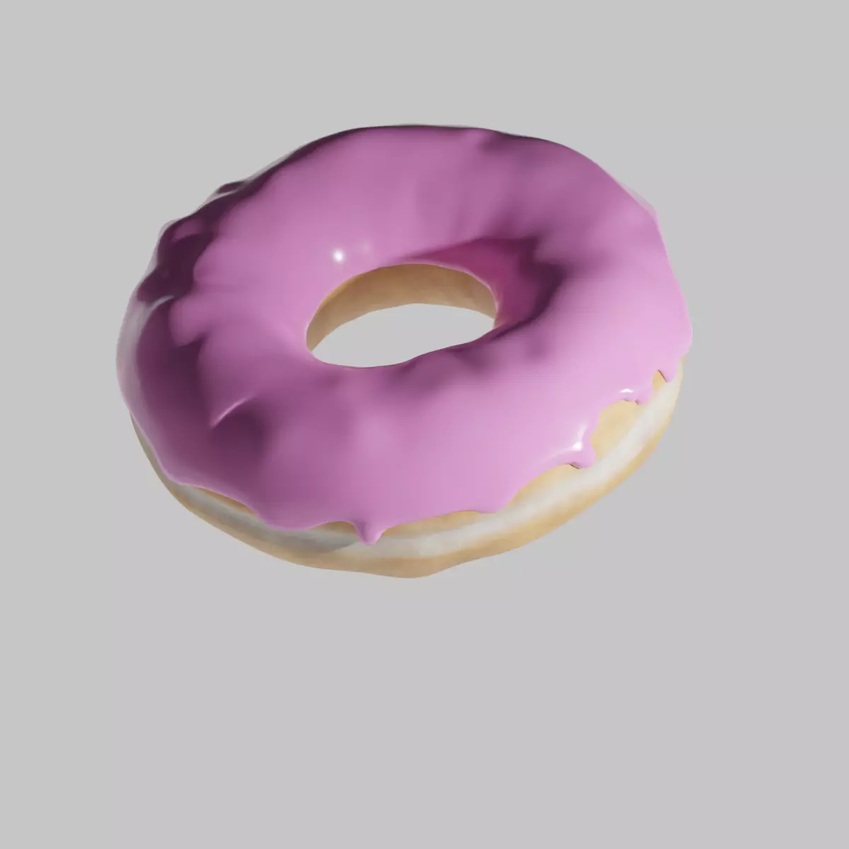 donut with frosting 3D model_0
