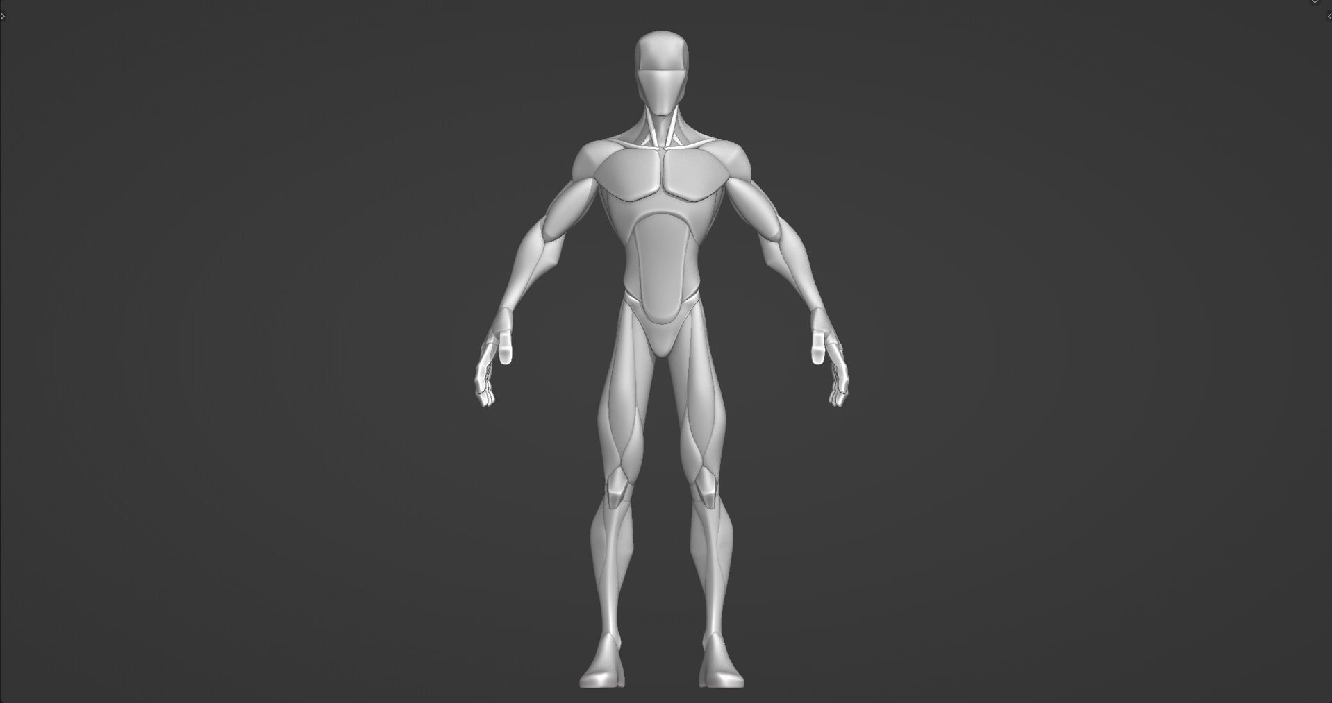 Stylized Male Anatomy Blockout V2 3D model_12